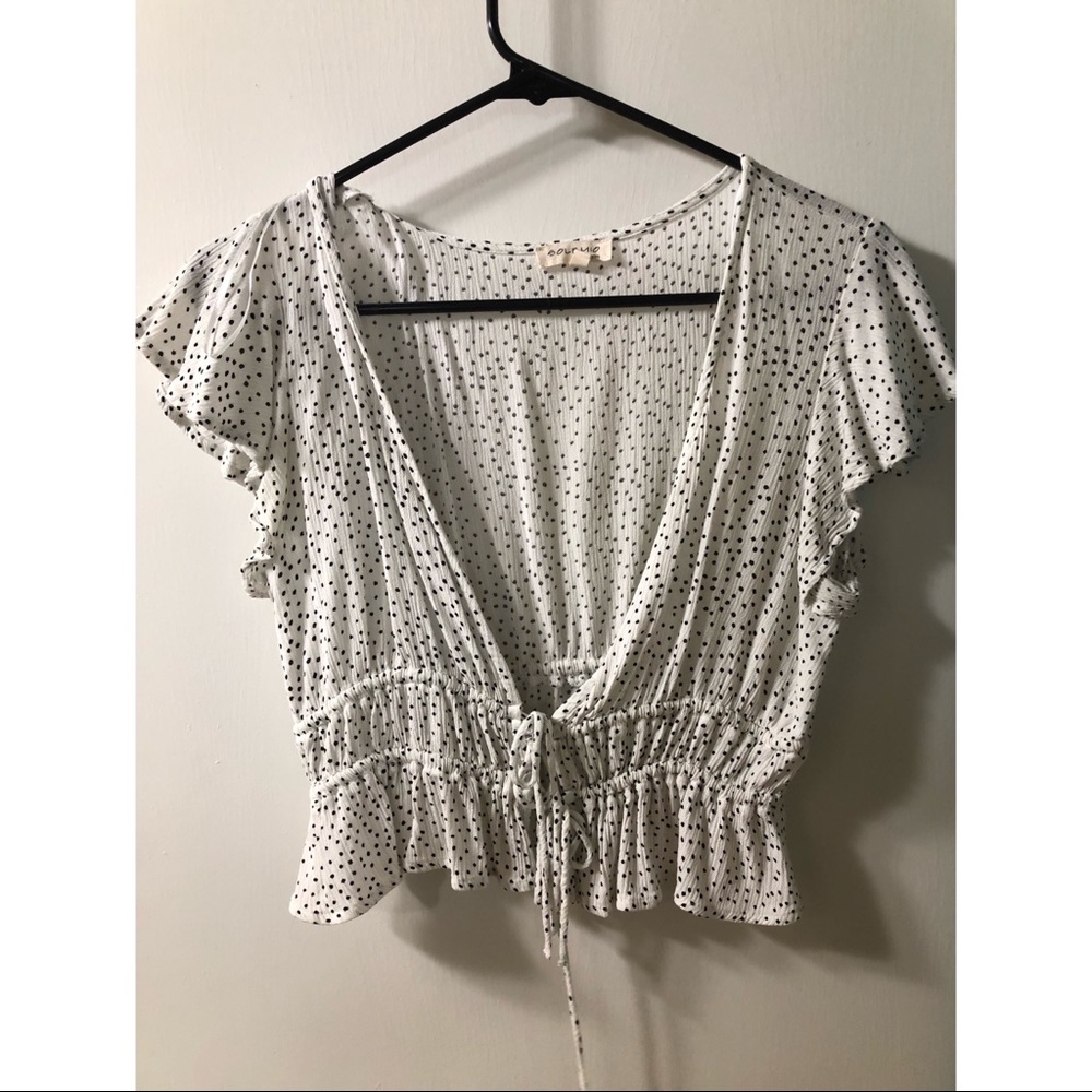 Open tee with front ties